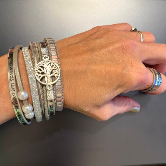 4 for $20 Sale-Tree of Life Inspirational Layered Leather Wrap Bracelet - Picture 7 of 8